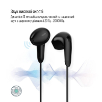 Навушники ColorWay 3.5 mm Wired Earphone Sound Wave Black (CW-WD04BK) Diawest