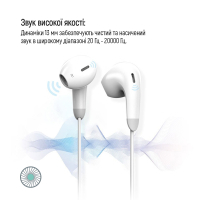 Навушники ColorWay 3.5 mm Wired Earphone Sound Wave White (CW-WD04WT) Diawest