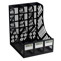 Лоток для паперів Buromax вертикальний 3 в 1 чорний (BM.6100) Diawest