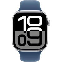 Смарт-годинник Apple Watch Series 10 GPS 46mm Silver Aluminium Case with Denim Sport Band - S/M (MWWL3QH/A) Diawest