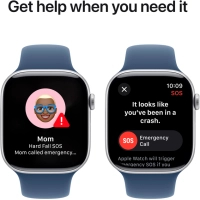 Смарт-годинник Apple Watch Series 10 GPS 46mm Silver Aluminium Case with Denim Sport Band - S/M (MWWL3QH/A) Diawest