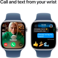Смарт-годинник Apple Watch Series 10 GPS 46mm Silver Aluminium Case with Denim Sport Band - S/M (MWWL3QH/A) Diawest