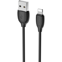 Дата кабель USB 2.0 AM to Lightning 1.0m BX19 Benefit 3A Black BOROFONE (BX19LB) Diawest