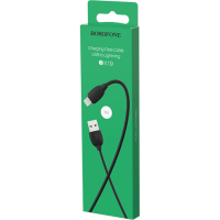 Дата кабель USB 2.0 AM to Lightning 1.0m BX19 Benefit 3A Black BOROFONE (BX19LB) Diawest