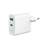 Зарядний пристрій Gembird 1xUSB-A + 1 Type-C (PD20Вт + QC3.0 18Вт) white (TA-UC-PDQC20L-W-01) Diawest