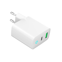 Зарядний пристрій Gembird 1xUSB-A + 1 Type-C (PD20Вт + QC3.0 18Вт) white (TA-UC-PDQC20L-W-01) Diawest