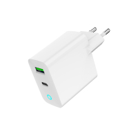 Зарядний пристрій Gembird 1xUSB-A + 1 Type-C (PD20Вт + QC3.0 18Вт) white (TA-UC-PDQC20L-W-01) Diawest