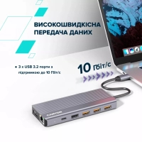 Порт-реплікатор Canyon Docking Station DS-16 13 in 1 4k USB-C hub (CNS-TDS16) Diawest