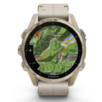 Смарт-годинник Garmin fenix 8 43mm, AMOLED, Saph, SftGldSS/FogGryLeatherBnd, Excl, GPS (010-02903-40) Diawest