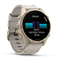 Смарт-годинник Garmin fenix 8 43mm, AMOLED, Saph, SftGldSS/FogGryLeatherBnd, Excl, GPS (010-02903-40) Diawest