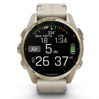 Смарт-годинник Garmin fenix 8 43mm, AMOLED, Saph, SftGldSS/FogGryLeatherBnd, Excl, GPS (010-02903-40) Diawest