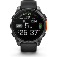 Смарт-годинник Garmin fenix 8 47mm, AMOLED, Glass/SS, SlateGray Steel/Black, BlkBnd, GPS (010-02904-00) Diawest