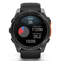 Смарт-годинник Garmin fenix 8 51mm, AMOLED, Glass/SS, SlateGray Steel/Black,BlkBnd, GPS (010-02905-00) Diawest