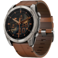 Смарт-годинник Garmin fenix 8 51mm,AMOLED,Sapphire, Bare Ti, Blk/Chsnt Lthr (010-02905-40) Diawest