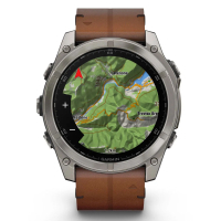 Смарт-годинник Garmin fenix 8 51mm,AMOLED,Sapphire, Bare Ti, Blk/Chsnt Lthr (010-02905-40) Diawest