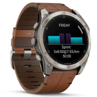 Смарт-годинник Garmin fenix 8 51mm,AMOLED,Sapphire, Bare Ti, Blk/Chsnt Lthr (010-02905-40) Diawest