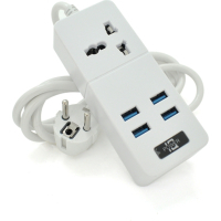 Мережевий фільтр живлення Voltronic TВ-Т06, 1роз, 4*USB White (ТВ-Т06-White) Diawest