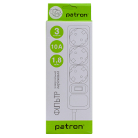 Мережевий фільтр живлення Patron EXT-PN-SP-1032, 1.8m Black (EXT-PN-SP-1032) Diawest
