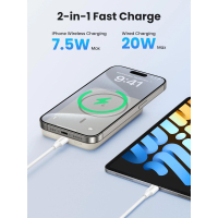 Батарея універсальна Ugreen 10000mAh 20W Magnetic Wireless beige (PB561) Diawest