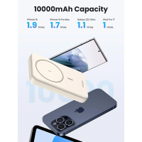 Батарея універсальна Ugreen 10000mAh 20W Magnetic Wireless beige (PB561) Diawest