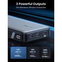 Батарея універсальна Ugreen 25000mAh 145W Two-way PD 3.1 grey (PB205) Diawest
