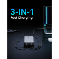 Батарея універсальна Ugreen 25000mAh 145W Two-way PD 3.1 grey (PB205) Diawest