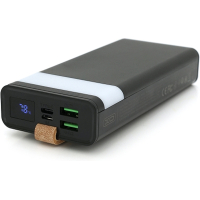 Батарея універсальна XO 20000mAh, PD/20W, QC/22.5W, flashlight, Micro-USB, Type-C, USB-A*2, black (XO-PR129 / 29303) Diawest