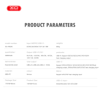 Батарея універсальна XO 30000mAh, PD/20W, QC/22.5W, with light, black (PR240_Black) Diawest