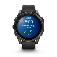 Смарт-годинник Garmin fenix 8 47mm, AMOLED, Saph, CrbnGryTi/Blk, Blk/PebbleGryBnd, GPS (010-02904-21) Diawest