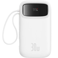 Батарея універсальна Baseus QPow2 20000mAh 30W, with 2*Type-C Cable, White (P10055009213-00) Diawest