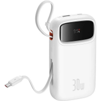 Батарея універсальна Baseus QPow2 20000mAh 30W, with 2*Type-C Cable, White (P10055009213-00) Diawest