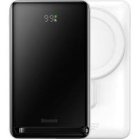 Батарея універсальна Baseus Magnetic Bracket 10000mAh 20W, White (PPCXZ10) (PPCX000002) Diawest