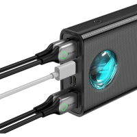 Батарея універсальна Baseus Amblight Digital Quick 30000mAh 65W, Black (PPLG00101) Diawest