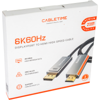Кабель мультимедійний DisplayPort to HDMI 3.0m Cabletime (CA914081) Diawest