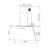 Витяжка кухонна Interline TEFFI SLIM BL A/60/GL/PB Diawest