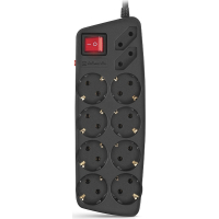 Мережевий фільтр живлення REAL-EL REAL-EL RS-10 Protect, 1.8m, black (EL122300038) Diawest