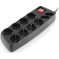 Мережевий фільтр живлення REAL-EL REAL-EL RS-10 Protect, 1.8m, black (EL122300038) Diawest
