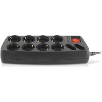 Мережевий фільтр живлення REAL-EL REAL-EL RS-10 Protect, 1.8m, black (EL122300038) Diawest