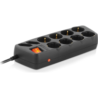 Мережевий фільтр живлення REAL-EL REAL-EL RS-10 Protect, 1.8m, black (EL122300038) Diawest