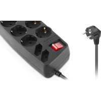 Мережевий фільтр живлення REAL-EL REAL-EL RS-10 Protect, 5m, black (EL122300040) Diawest
