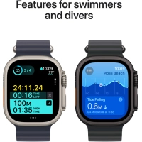 Смарт-годинник Apple Watch Ultra 2 2024 GPS + Cellular 49mm Black Titanium Case with Black Ocean Band (MX4P3UL/A) Diawest