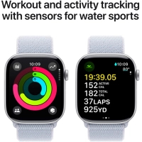 Смарт-годинник Apple Watch Series 10 GPS 46mm Silver Aluminium Case with Blue Cloud Sport Loop (MWWN3QH/A) Diawest