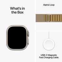 Смарт-годинник Apple Watch Ultra 2 2024 GPS + Cellular 49mm Natural Titanium Case with Tan Alpine Loop - Medium (MX4F3UL/A) Diawest