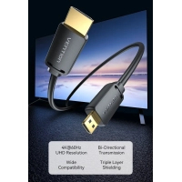 Кабель мультимедійний HDMI A to HDMI C (mini), 1.5m V2.0 4K 60Hz 18Gbps HDR Dolby Vention (AGHBG) Diawest