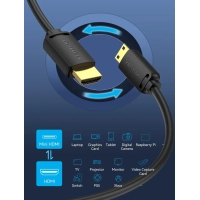 Кабель мультимедійний HDMI A to HDMI C (mini), 1.5m V2.0 4K 60Hz 18Gbps HDR Dolby Vention (AGHBG) Diawest
