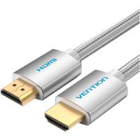 Кабель мультимедійний HDMI to HDMI 10.0m V2.0 4K 60Hz Silver Metal Type Vention (AABIL) Diawest