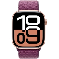 Смарт-годинник Apple Watch Series 10 GPS 46mm Rose Gold Aluminium Case with Plum Sport Loop (MWWV3QH/A) Diawest