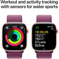 Смарт-годинник Apple Watch Series 10 GPS 46mm Rose Gold Aluminium Case with Plum Sport Loop (MWWV3QH/A) Diawest
