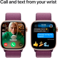 Смарт-годинник Apple Watch Series 10 GPS 46mm Rose Gold Aluminium Case with Plum Sport Loop (MWWV3QH/A) Diawest