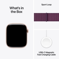 Смарт-годинник Apple Watch Series 10 GPS 46mm Rose Gold Aluminium Case with Plum Sport Loop (MWWV3QH/A) Diawest